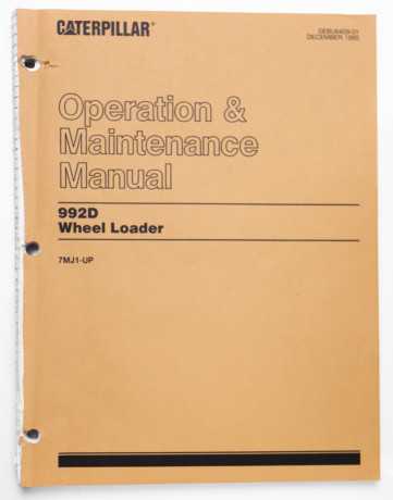Caterpillar 992D Wheel Loader Operation & Maintenance Manual SEBU6409-01 December 1995
