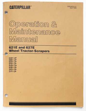 Caterpillar 621E & 627E Wheel Tractor-Scrapers Operation & Maintenance Manual SEBU6032-01 April 1989