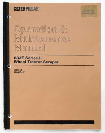 Caterpillar 633E Series II Wheel Tractor-Scraper Operation & Maintenance Manual  SEBU6961-01 November 1999