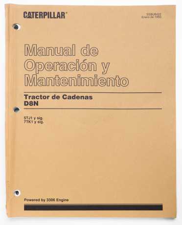 Caterpillar D8N Track-Type Tractor Operation and Maintenance Manual SSBU6422 January 1993 Spanish