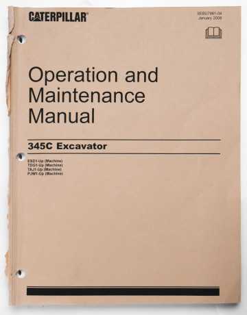 Caterpillar 345C Excavator SEBU7861-04 January 2008 Operation & Maintenance Manual