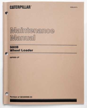 Caterpillar 980B Wheel Loader Maintenance Manual SEBU5474