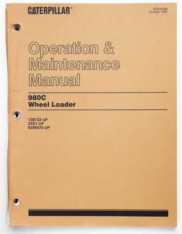 Caterpillar 980C Wheel Loader Operation & Maintenance Manual SEBU6280 October 1991