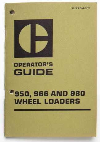 Vintage Caterpillar 950, 966C & 980B Wheel Loaders Operator's Guide GEG00542-03 August 1973