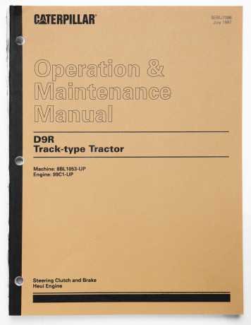 Caterpillar  D9R Track-Type Tractor Operation & Maintenance Manual  SEBU7096 July 1997
