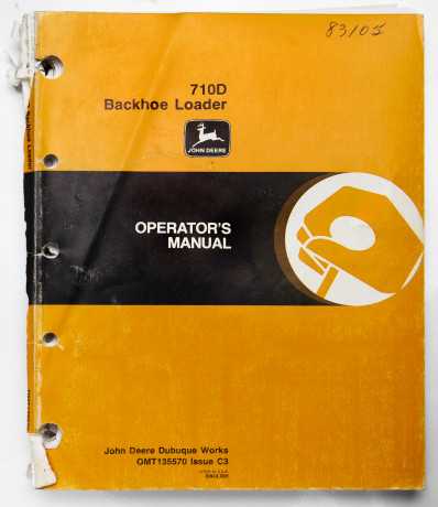 John Deere 710D Backhoe Loader Operator's Manual OMT135570 Issue C3