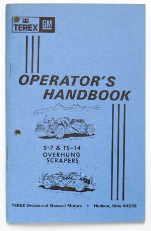 Terex GM S-7 & TS-14 Overhung Scrapers Operator's Handbook 44236