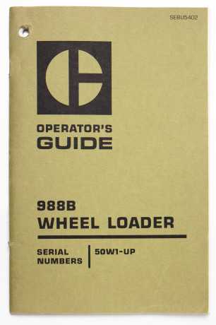 Vintage Caterpillar 988B Wheel Loader SEBU5402 June 1976