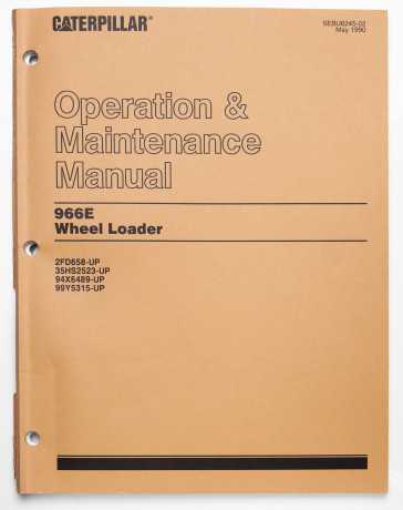 Caterpillar 966E Wheel Loader Operation & Maintenance Manual SEBU6245-02 May 1990