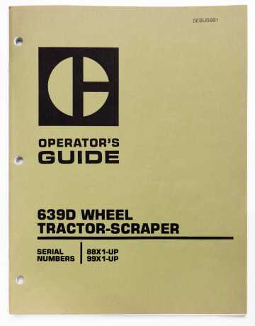 Vintage Caterpillar 639D Wheel Tractor-Scraper Operator's Guide SEBU5681 December 1979