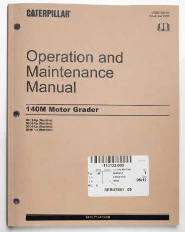 Caterpillar 140M Motor Grader Operation & Maintenance Manual SEBU7881-09 November 2008
