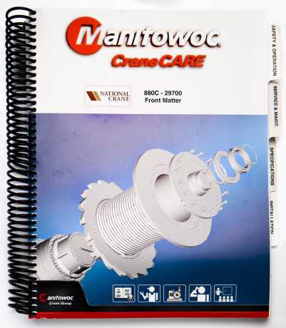 Manitowoc CraneCare Manual Series 880C-29700 Front Matter Articulating & Telescoping Cranes
