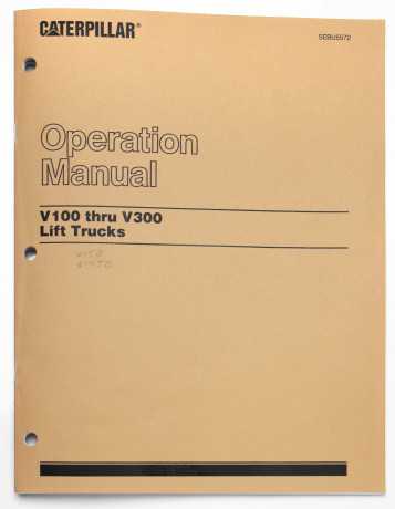 Caterpillar V100 thru V300 Lift Trucks Operation Manual SEBU5572