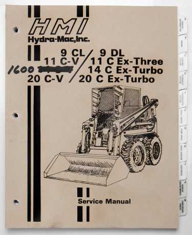 Hydra-Mac Inc (HMI) 9 CL/9 DL, 11C-V/11 E EX-Three, 1600/14C EX-Turbo, 20 C-V/20 C Ex-Turbo Service Manual