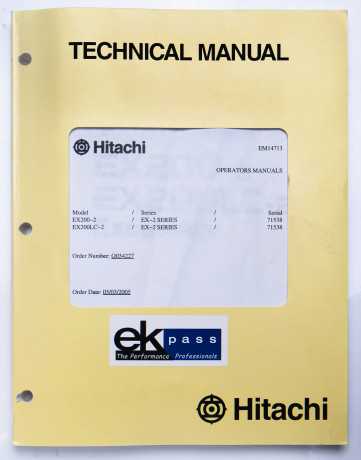 Hitachi EX200-2, EX200LC-2 Excavator Operator's Manual Part No. EM147-1-3 May 2005