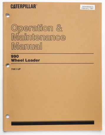 Caterpillar 990 Wheel Loader Operation & Maintenance Manual SEBU6628-01 February 1997