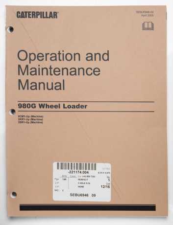 Caterpillar 980G Wheel Loader Operation & Maintenance Manual SEBU6946-09 April 2005