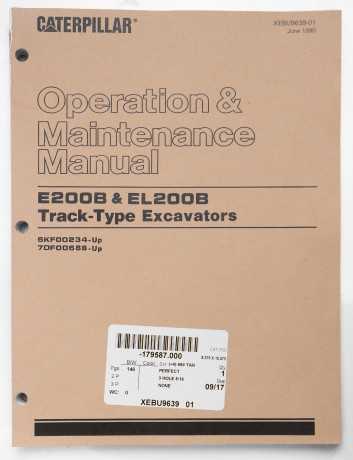 Caterpillar E200B & EL200B Track-Type Excavators Operation & Maintenance Manual  XEBU9639-01 June 1990