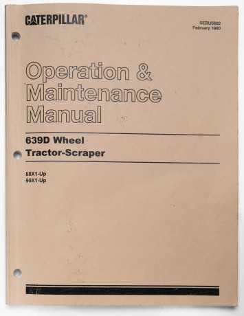 Caterpillar 639D Wheel Tractor-Scraper Operation & Maintenance Manual SEBU5682 February 1980