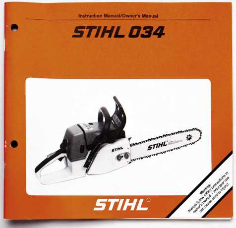 Stihl 034 Instruction Manual/Owner's Manual 0458 128 0121. M4. K8. Rei.