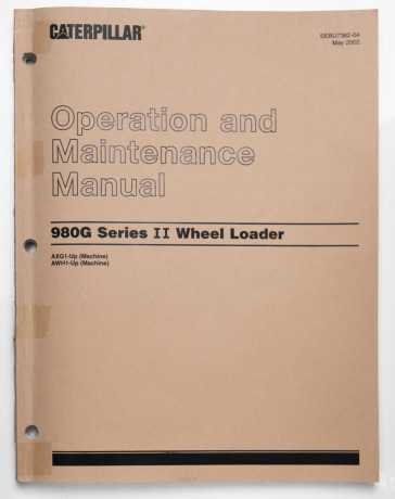 Caterpillar 980G Series II Wheel Loader Operation & Maintenance Manual SEBU7362-04 May 2002