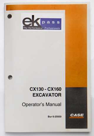 Case CX130-CX160 Excavator Operator's Manual Bur 6-25930 January 2001